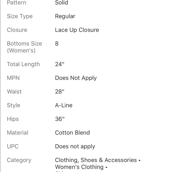 MOSCHINO JEANS LACE UP DOUBLE SLIT A LINE SIZE 8 - Picture 6 of 6